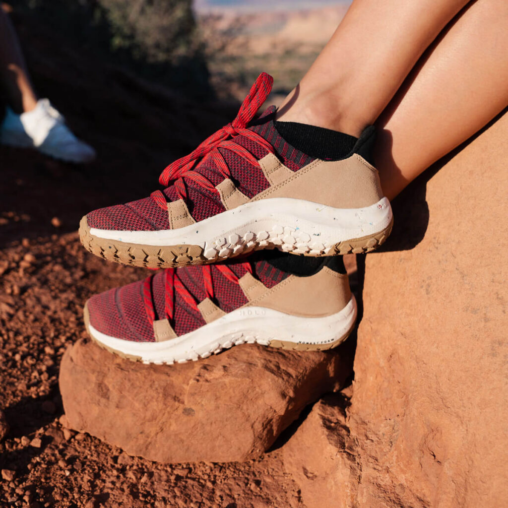 Red HOLO Maverick shoes, desert hike